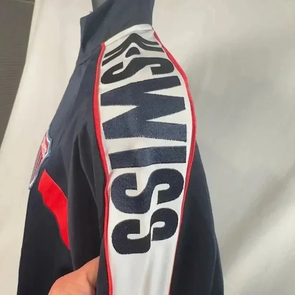 NEW K-Swiss Old Goods Track Jacket Long Sleeve Full-Zip Athletic Fit Navy Mens M